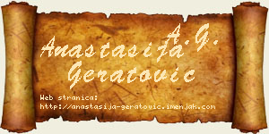 Anastasija Geratović vizit kartica
